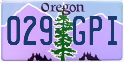 OR license plate 029GPI