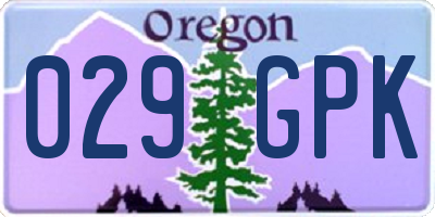 OR license plate 029GPK