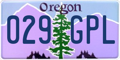 OR license plate 029GPL