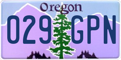 OR license plate 029GPN