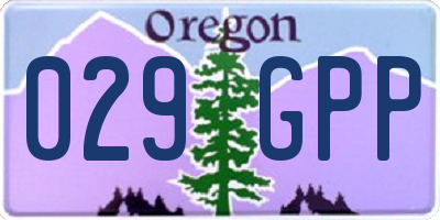 OR license plate 029GPP