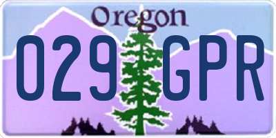 OR license plate 029GPR