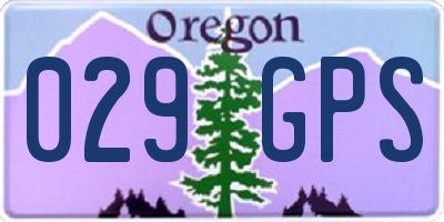 OR license plate 029GPS