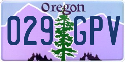 OR license plate 029GPV