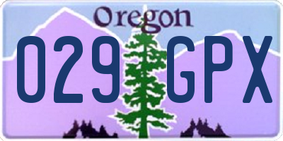 OR license plate 029GPX