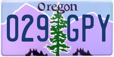 OR license plate 029GPY