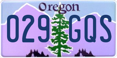 OR license plate 029GQS