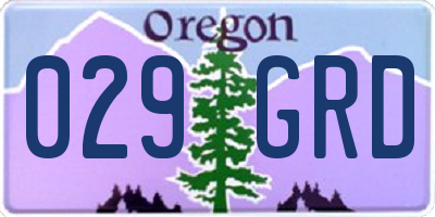 OR license plate 029GRD
