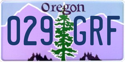 OR license plate 029GRF