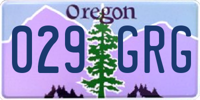 OR license plate 029GRG