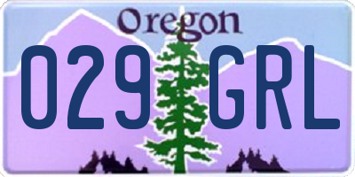 OR license plate 029GRL