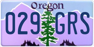 OR license plate 029GRS