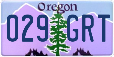 OR license plate 029GRT