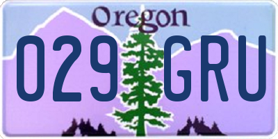 OR license plate 029GRU
