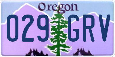 OR license plate 029GRV