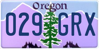 OR license plate 029GRX