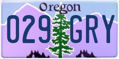 OR license plate 029GRY