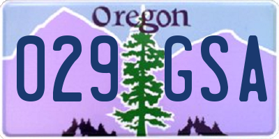 OR license plate 029GSA