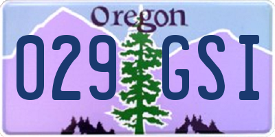 OR license plate 029GSI