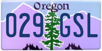 OR license plate 029GSL