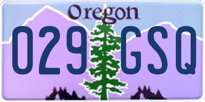 OR license plate 029GSQ