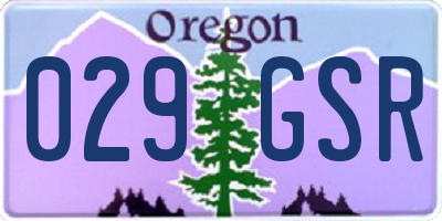 OR license plate 029GSR
