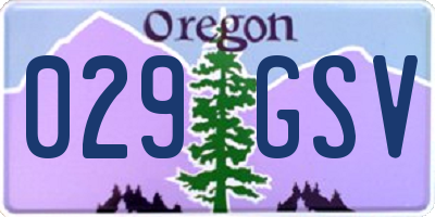 OR license plate 029GSV