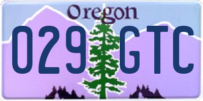 OR license plate 029GTC