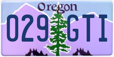OR license plate 029GTI