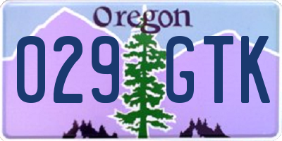 OR license plate 029GTK