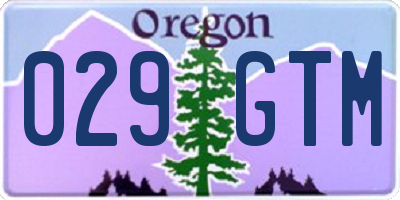 OR license plate 029GTM