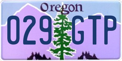 OR license plate 029GTP