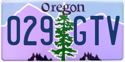 OR license plate 029GTV