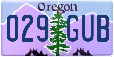 OR license plate 029GUB