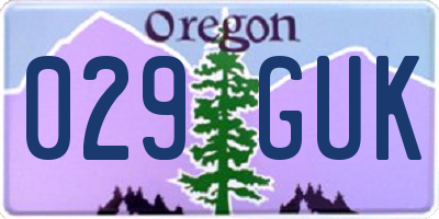 OR license plate 029GUK