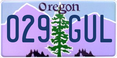 OR license plate 029GUL