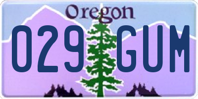 OR license plate 029GUM