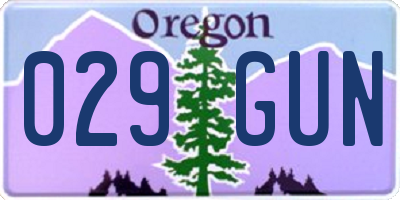 OR license plate 029GUN