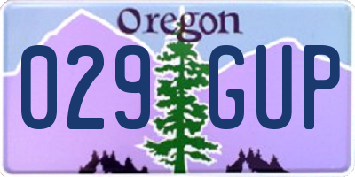 OR license plate 029GUP
