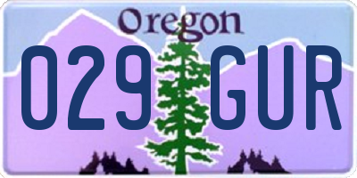 OR license plate 029GUR
