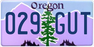 OR license plate 029GUT