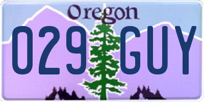 OR license plate 029GUY