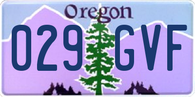 OR license plate 029GVF