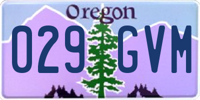 OR license plate 029GVM