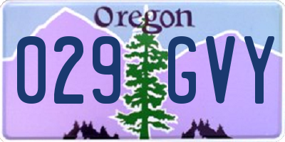 OR license plate 029GVY