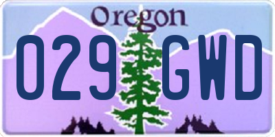 OR license plate 029GWD