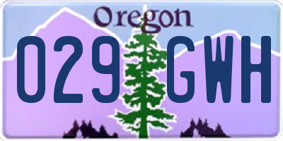 OR license plate 029GWH