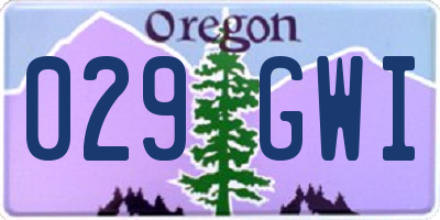 OR license plate 029GWI