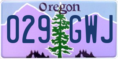 OR license plate 029GWJ