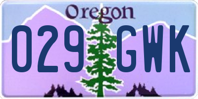 OR license plate 029GWK